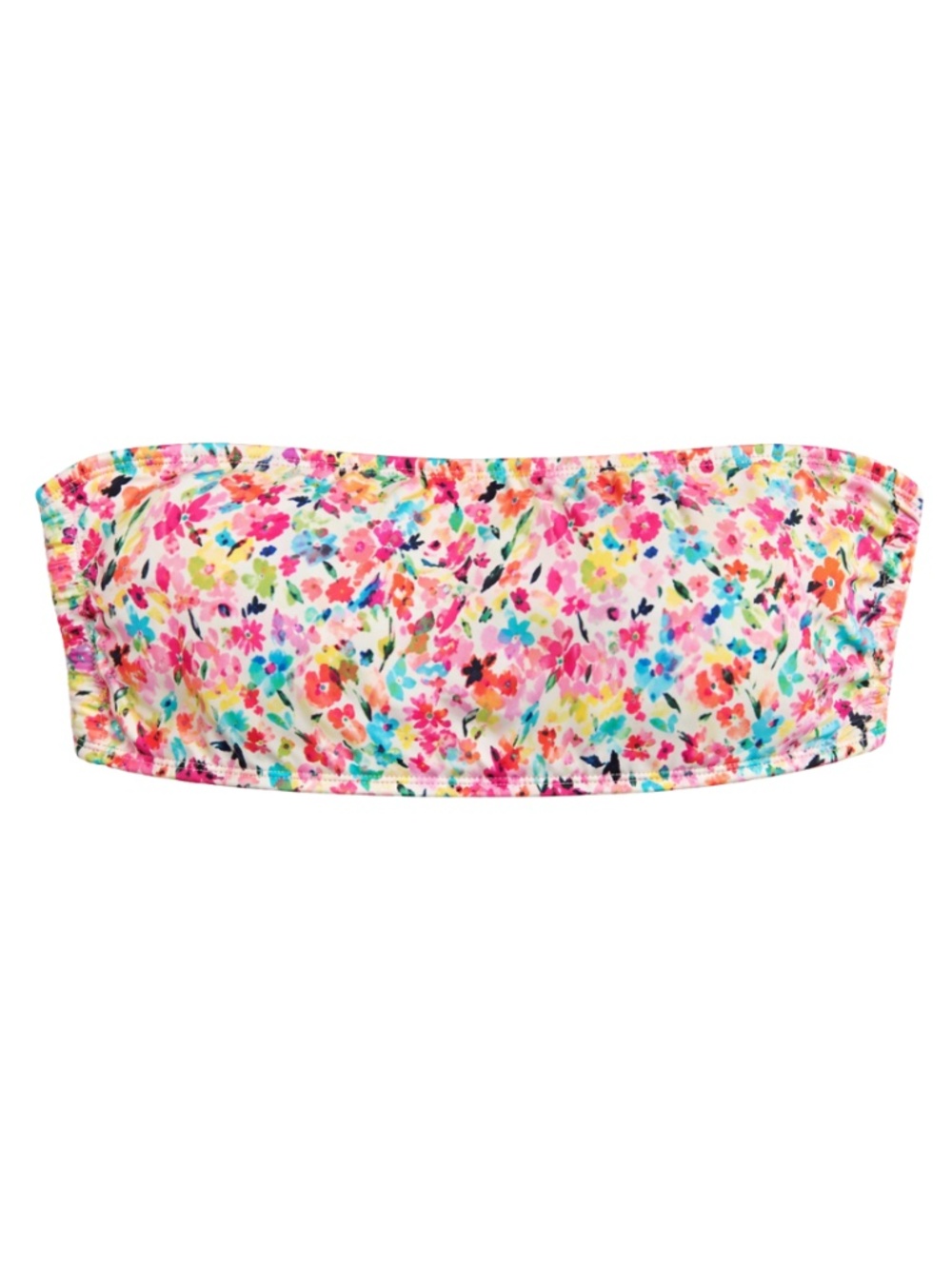 4/$20➡️ No Boundaries Colorful Floral Strapless Bandeau Bikini Top – Size Medium